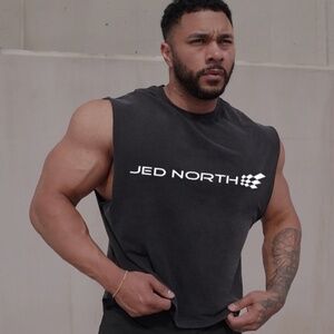 Jed North Sleeveless T Shirt Medium 95% cotton/5% spandex 20.5" armpit to armpit